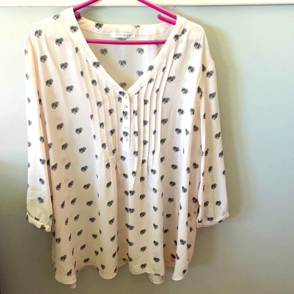 Rose + Olive pink hearts top